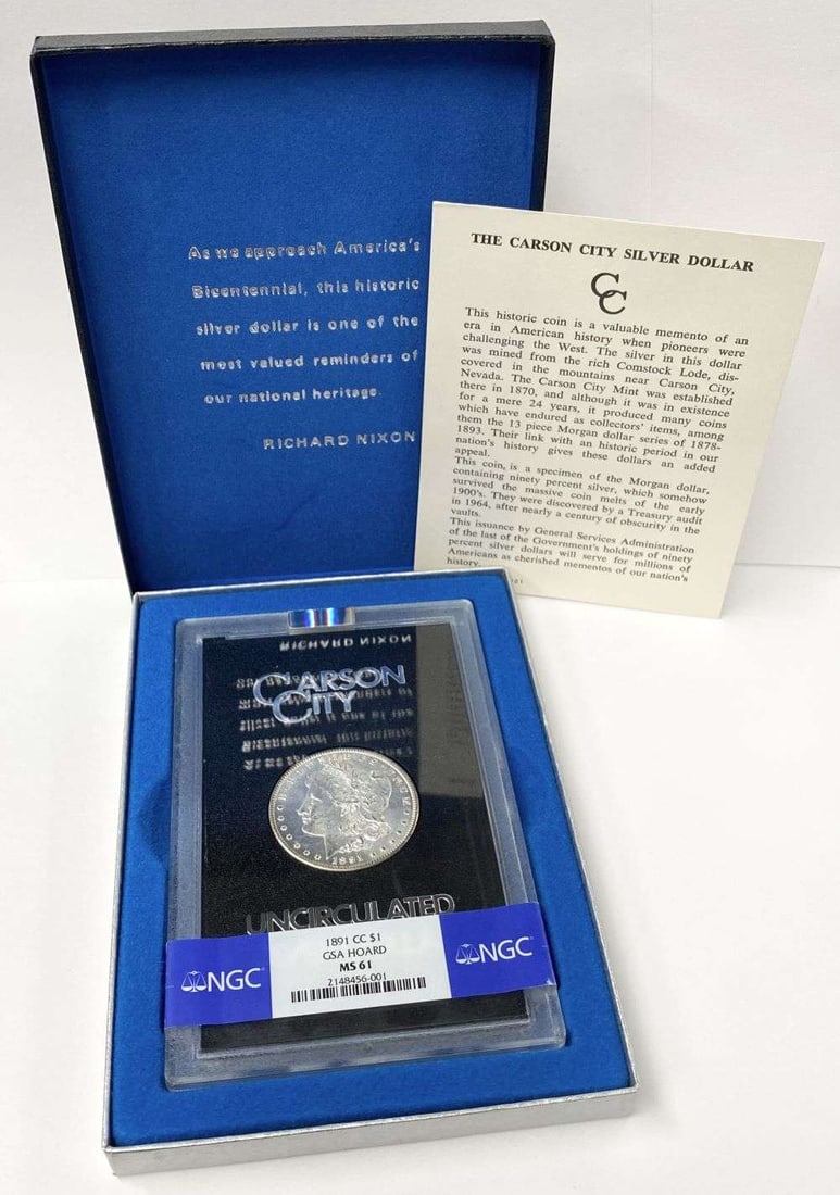 1891-CC Morgan Silver Dollar NGC MS61 GSA (1 of 6)
