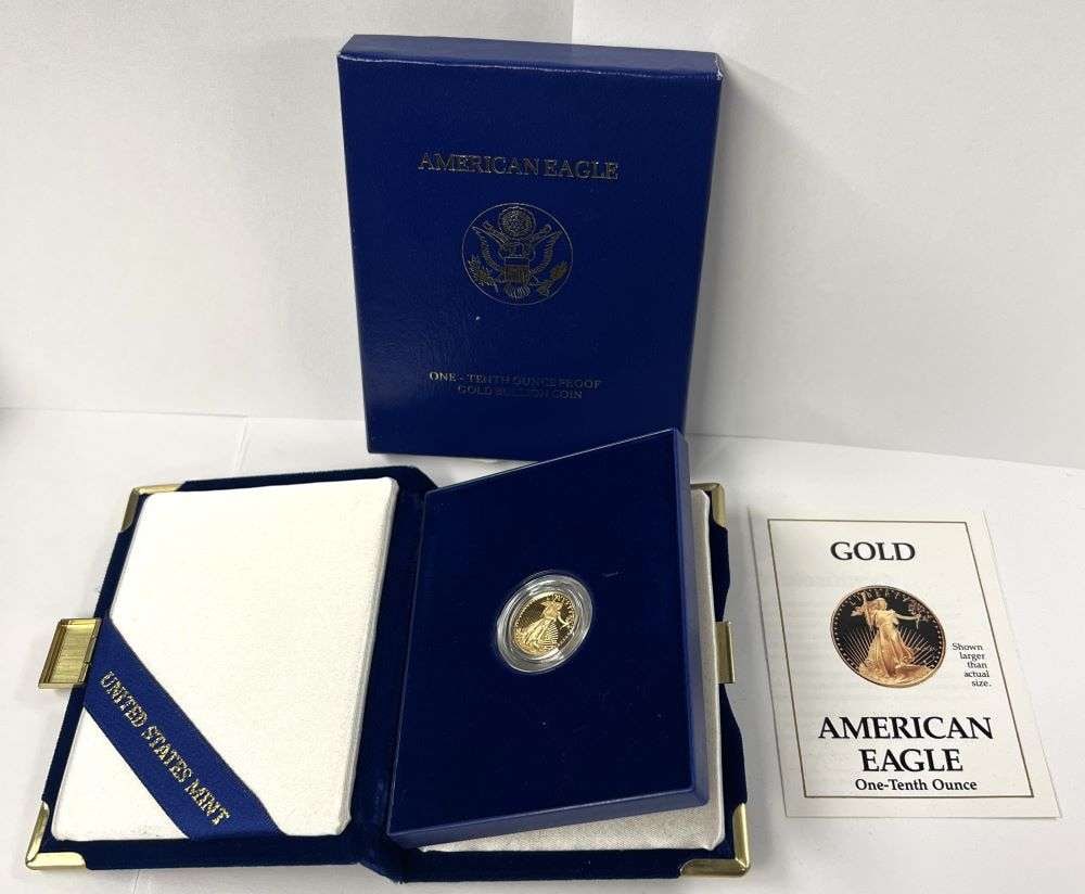 1990-P 1/10 ozt $5 American Gold Eagle PF69+ (1 of 4)