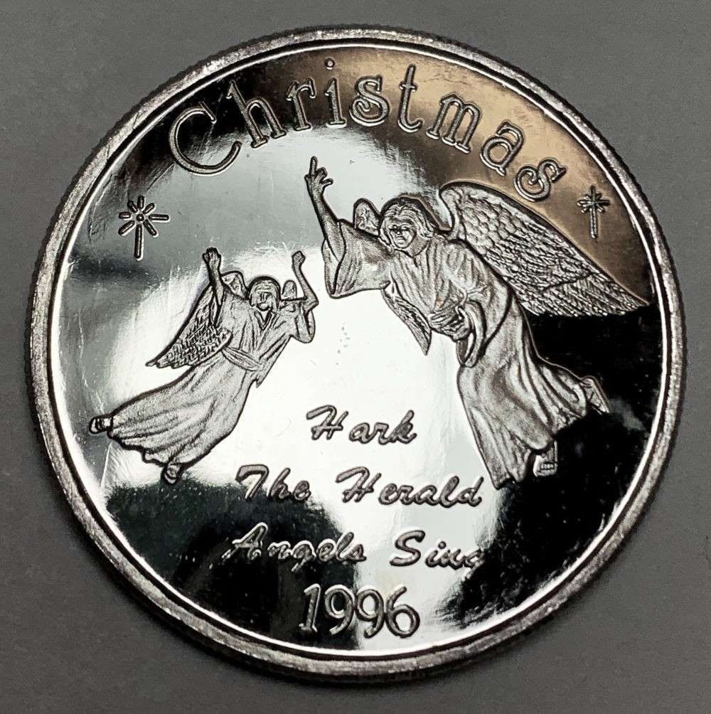 1996 Christmas "Hark The Herald Angels Sing" 1 ozt .999 Silver (1 of 3)