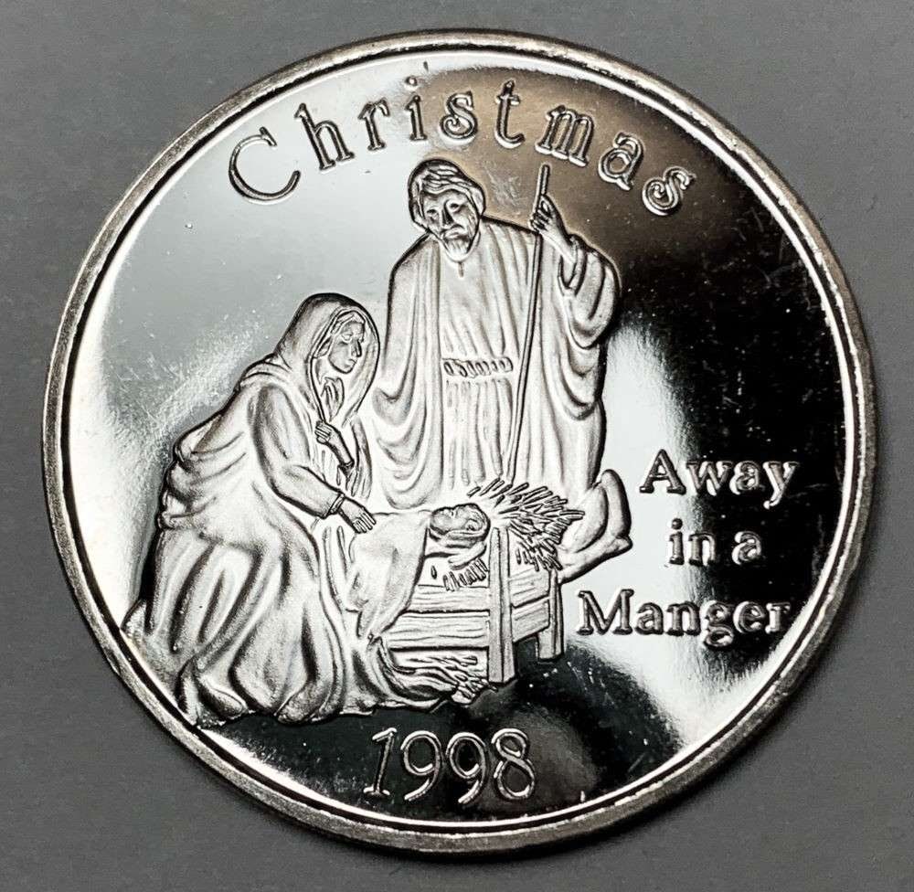 1998 Christmas "Away In A Manger" 1 ozt .999 Silver (1 of 3)
