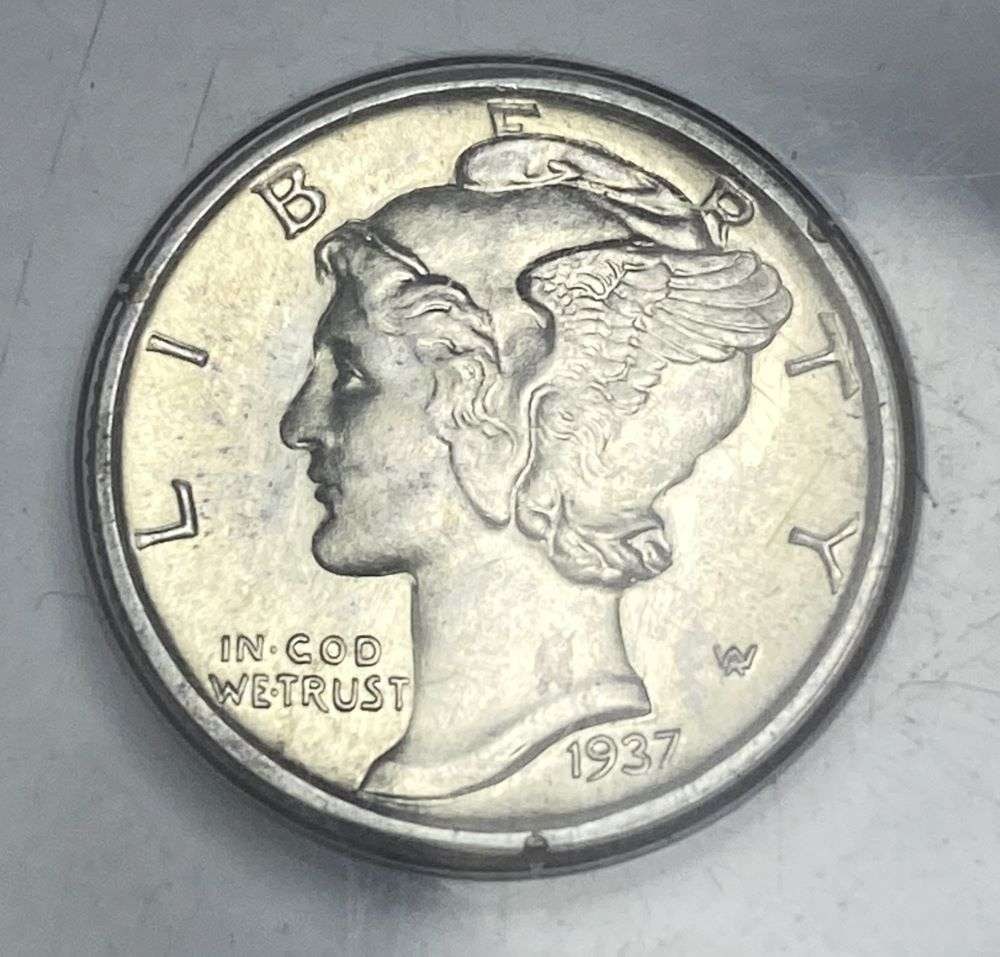 Extremely Rare Gen 1.2 1937-S Mercury Silver Dime PCGS MS65 FB (1 of 4)