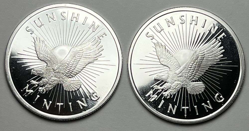 (2) Sunshine Minting Eagle Proof 1/2 ozt .999 Silver (1 of 2)