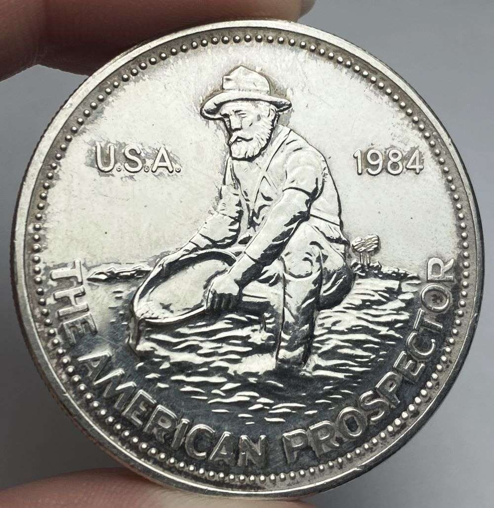 1984 Engelhard The American Prospector Proof 1 ozt .999 Silver (1 of 2)