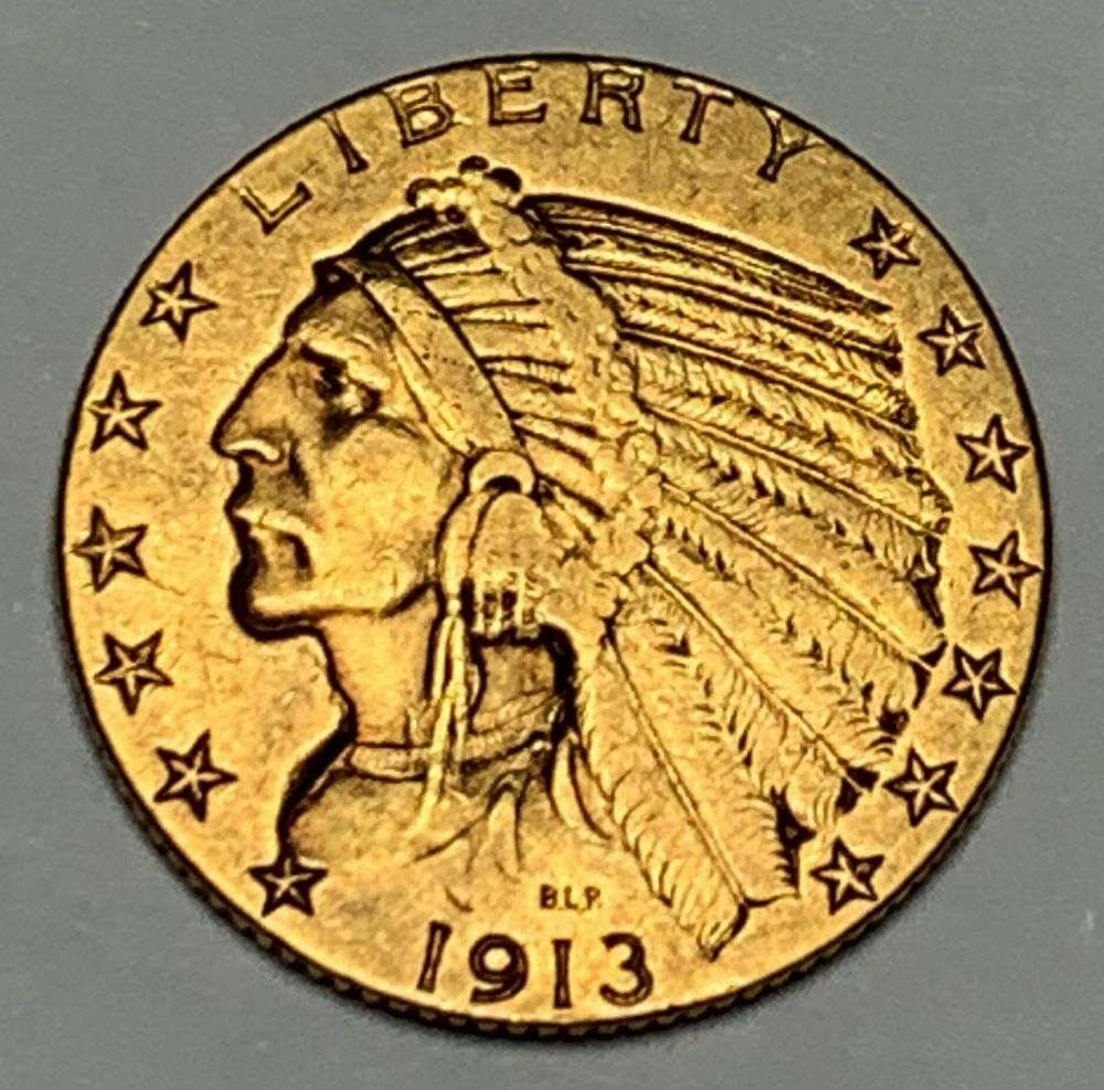 1913-S Gold $5 Indian Head AU (1 of 2)
