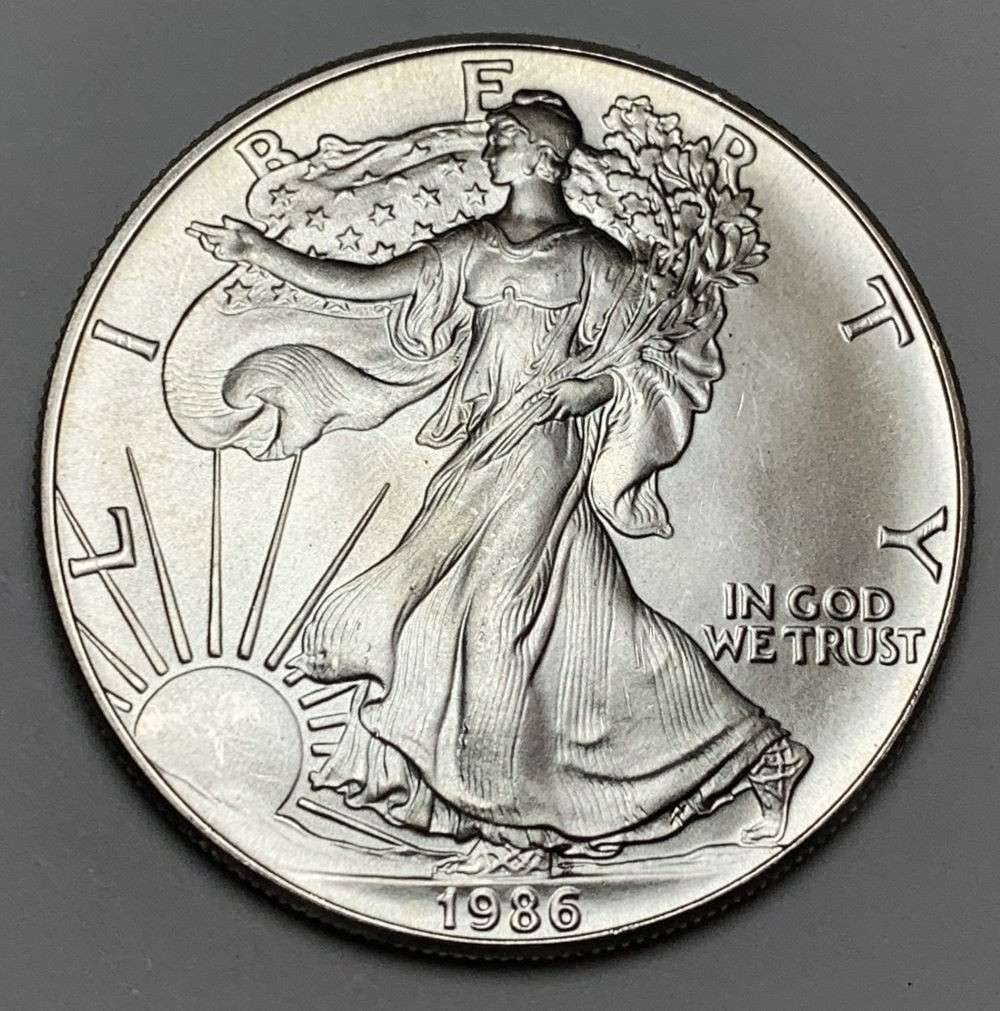 1986 American Silver Eagle: Winner shall receive the exact coin shown here. (JM/B)
