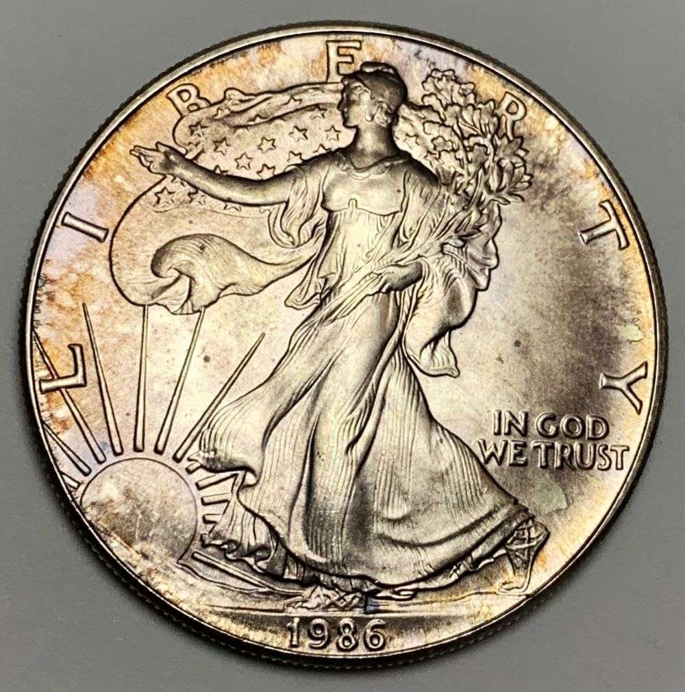 1986 American Silver Eagle: Winner shall receive the exact coin shown here. (JM/B)
