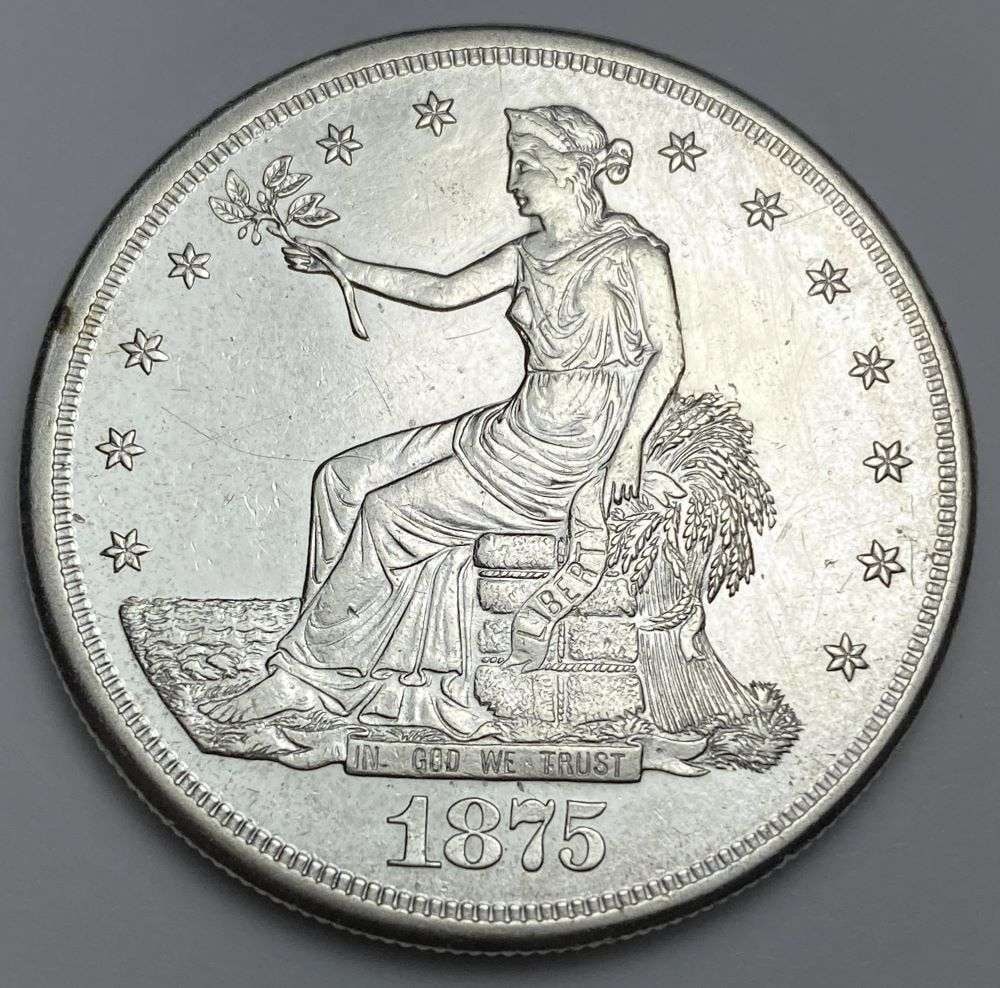 1875-S Trade Silver Dollar MS63 Details (1 of 2)