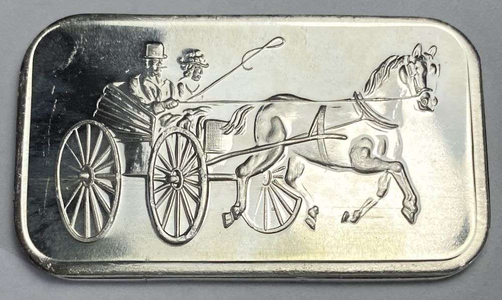 SilverTowne Winchester Indiana 1 ozt .999 Silver Bar: Winner shall receive the exact bar shown here. (RR)
