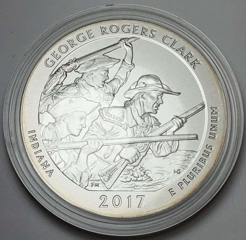 2017-P ATB Indiana "George Rogers Clark" 5 ozt .999 Silver: Winner shall receive the exact coin shown here.(EP/LOB