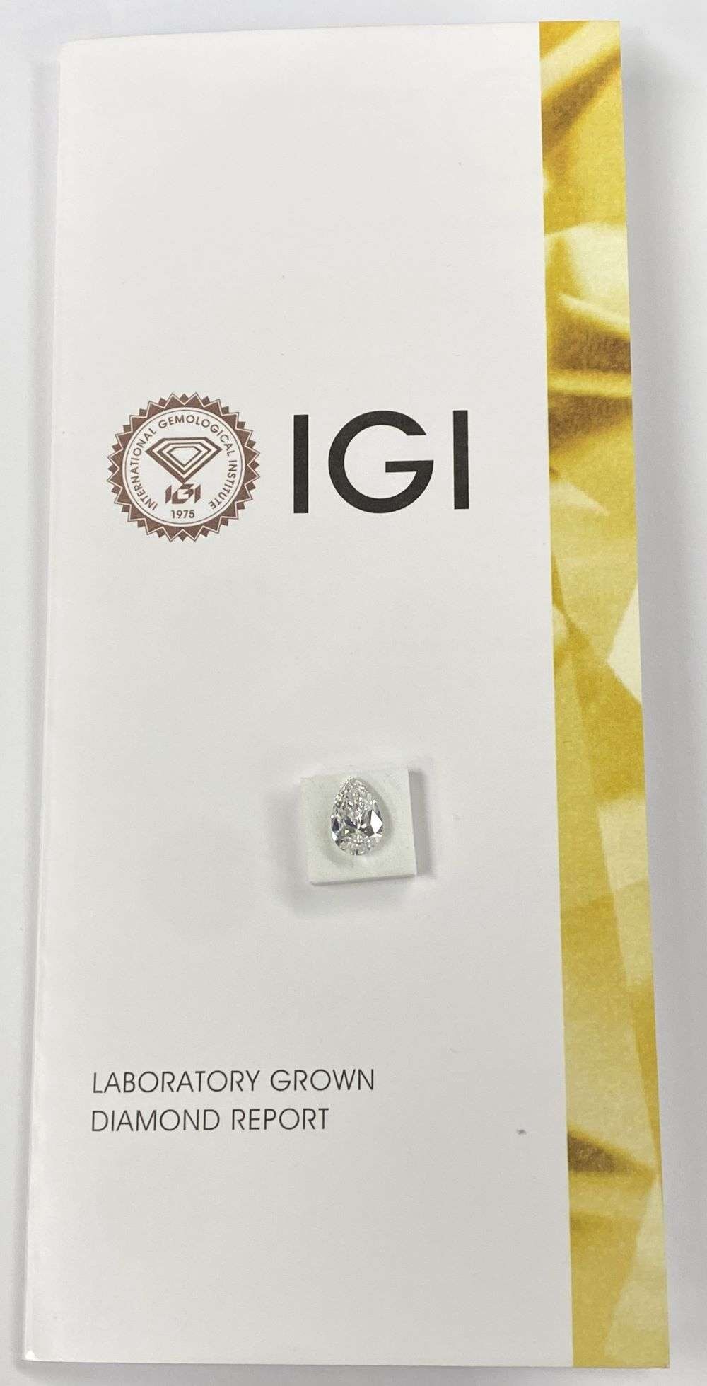 Last Minute! White Certified 3.00 Carat Pear Diamond "F" Color, "VS1" Clarity IGI (1 of 10)