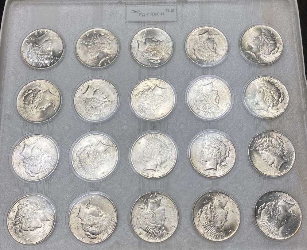 Last Min! Vintage 2010 Blanchard Stunning Mint Condition Peace Silver Dollar Roll Housed In Plastic (1 of 6)