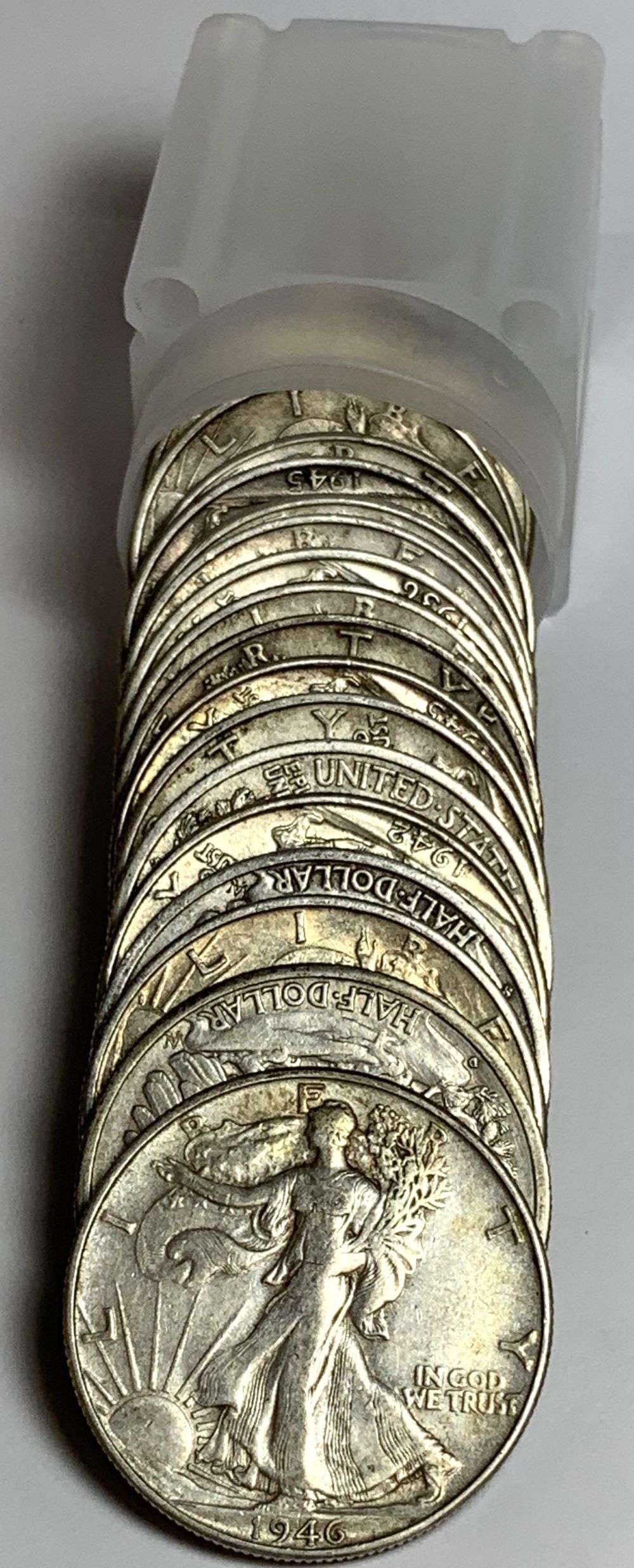 Roll (20-coins) Mixed Years Walking Liberty Silver Half Dollars XF (1 of 3)