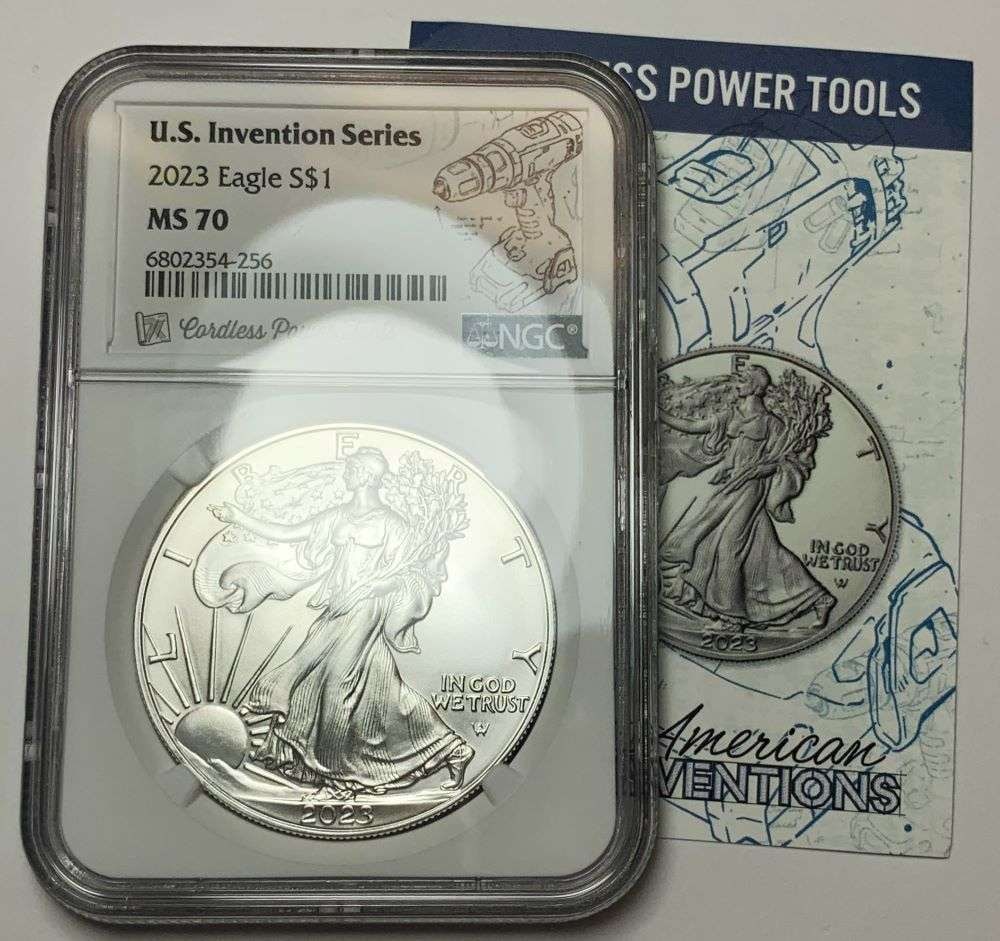 7k Metals 2023 American Silver Eagle NGC MS70 U.S. Invention Series (1 of 6)