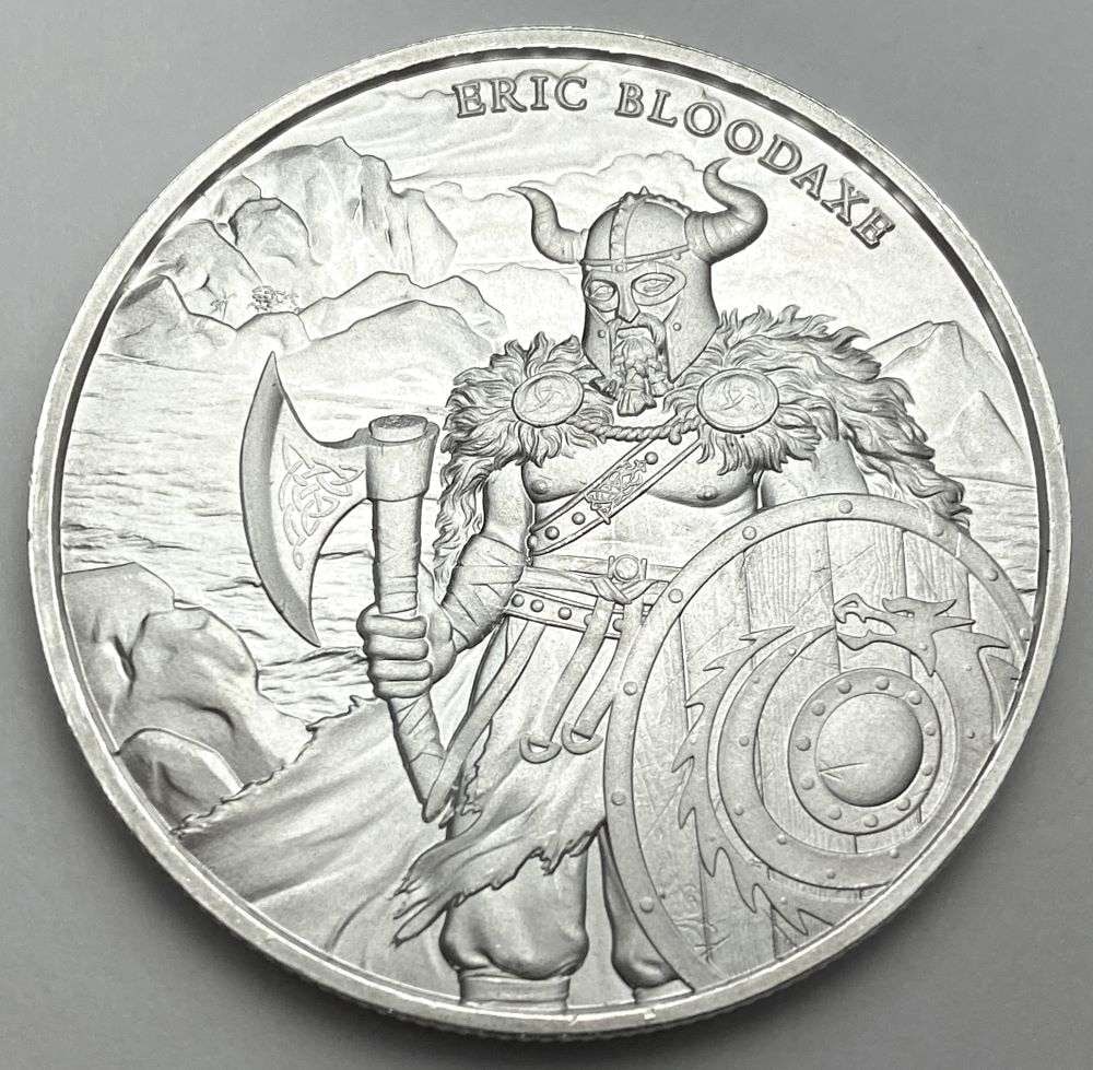 Eric Bloodaxe Legendary Warriors 1 ozt .999 Silver: Winner shall receive (1) coin precisely resembling the one shown here. (RR/UP)