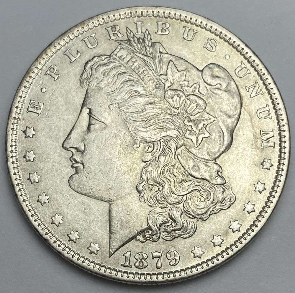 From Set (1) 1879 Morgan Silver Dollar AU (1 of 4)