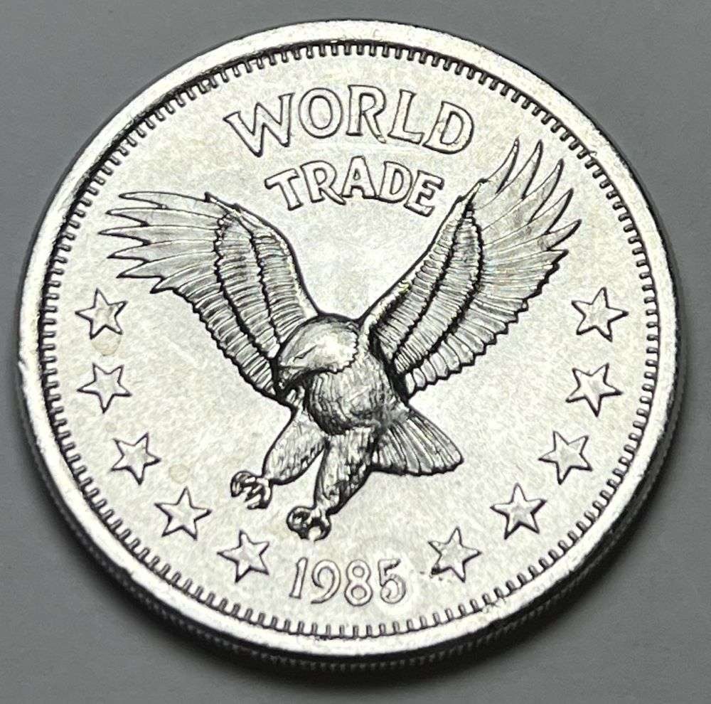 1985 World Trade Eagle One World Trade Unit 1 ozt .999 Silver: Winner shall receive (1) coin precisely resembling the one shown here. (EP/B)