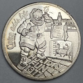 1977 World Wide Mint Coke Adds Life To... "Enjoy Coca-Cola" .999 Silver