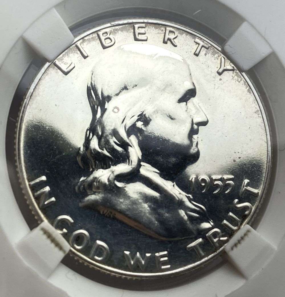 1955 Franklin Silver Half Dollar PR65 Cameo (1 of 4)