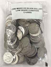 (100) Mixed U.S. Silver Dollars Low Grade