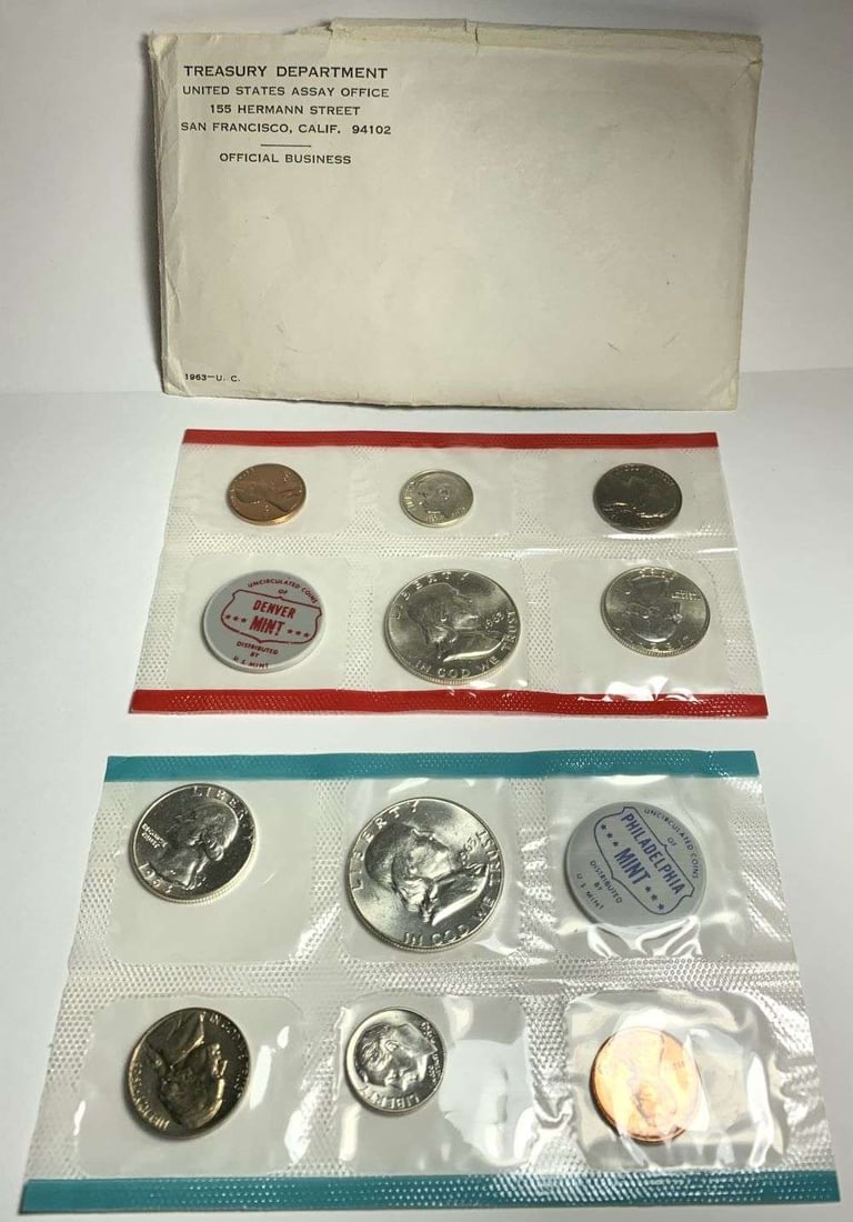 1963 Complete High Grade United States Mint Set (10-coins) (1 of 7)