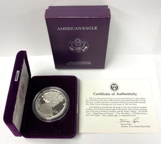 First Year 1986-S American Silver Eagle PF69+