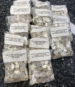 $100 Face Value 90% Silver Proof Quarters (400-coins)