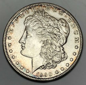 1890-S Morgan Silver Dollar AU55