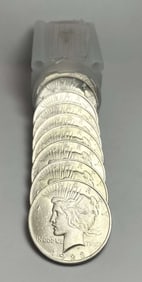 Roll (20-coins) 1923 Peace Silver Dollar BU