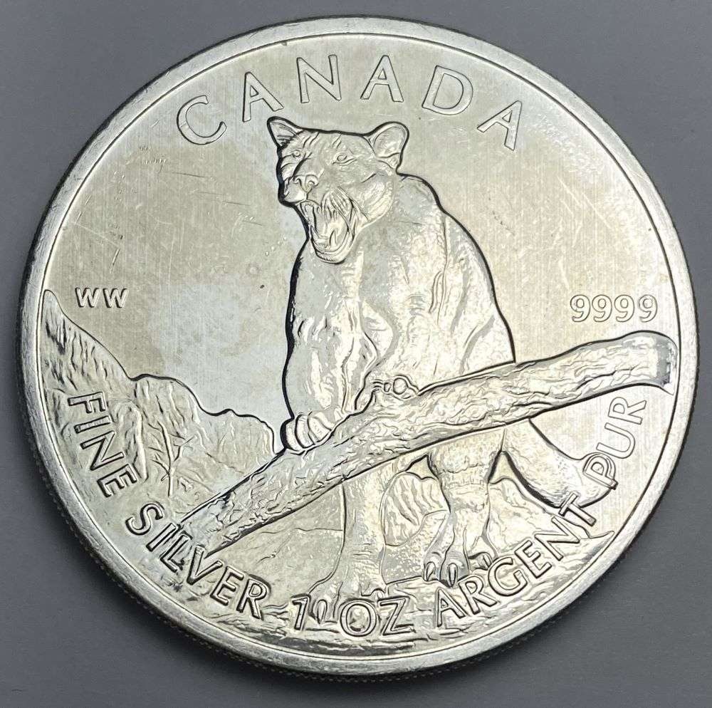 2012 Canada $5 Cougar 1 ozt .9999 Silver (1 of 2)