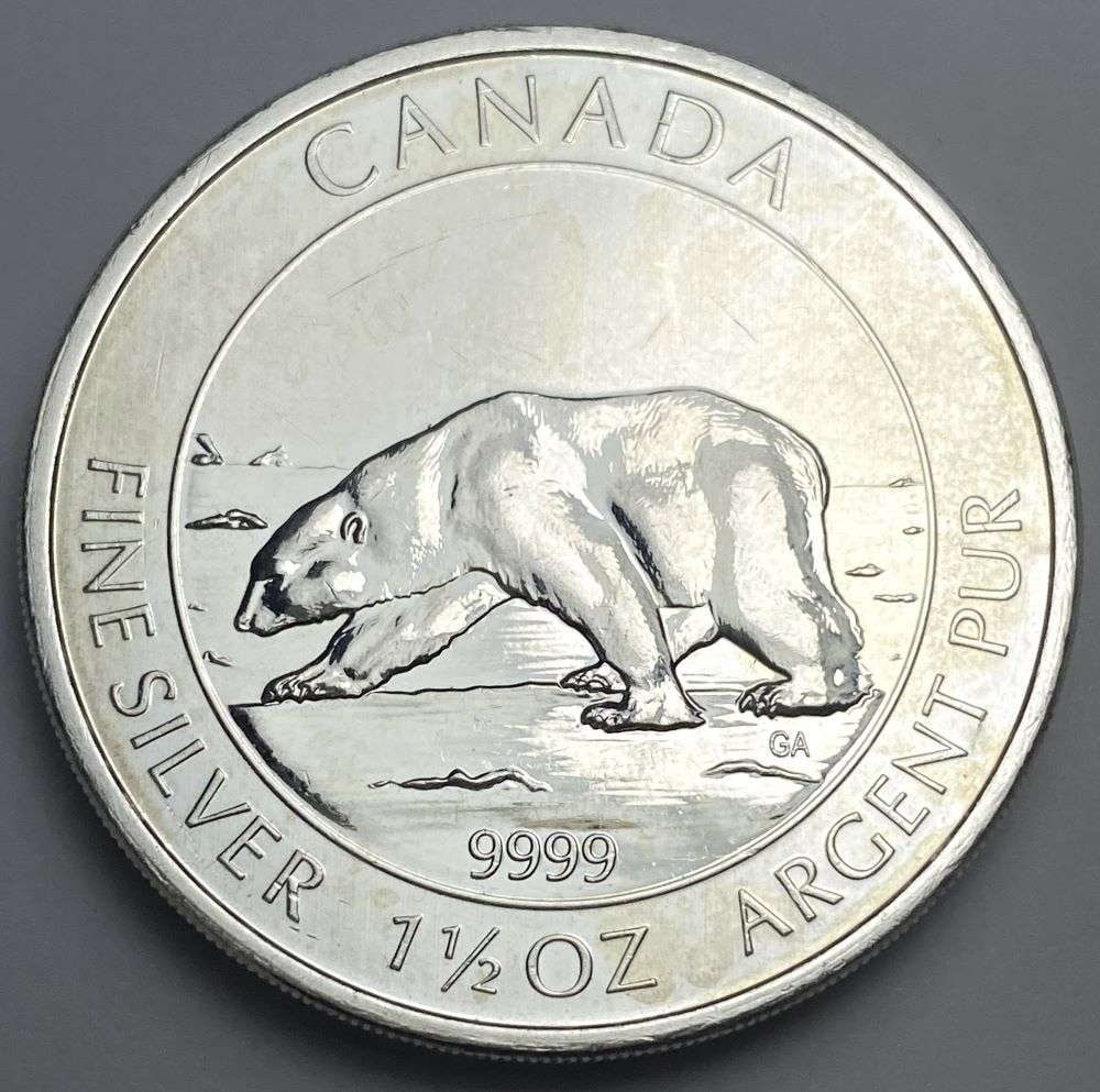 2013 Canada $8 Polar Bear 1.5 ozt .9999 Silver (1 of 3)