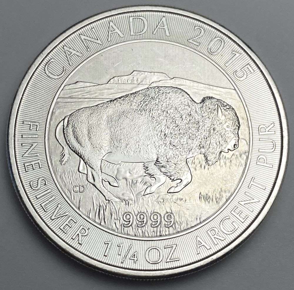 2015 Canada $8 Bison 1.25 ozt .9999 Silver (1 of 3)