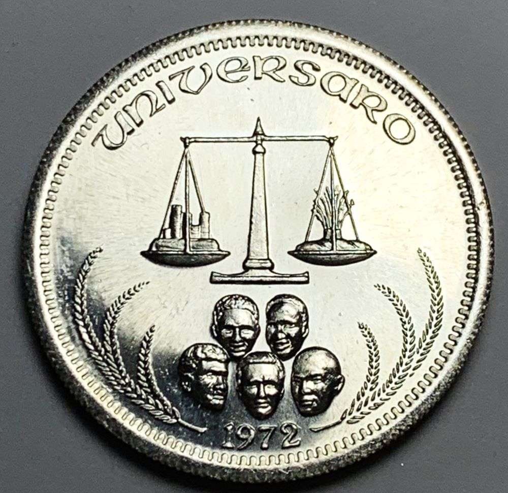1972 Universaro World Trade 1 ozt .999 Silver: Winner shall receive the exact coin shown here. (EP/B)