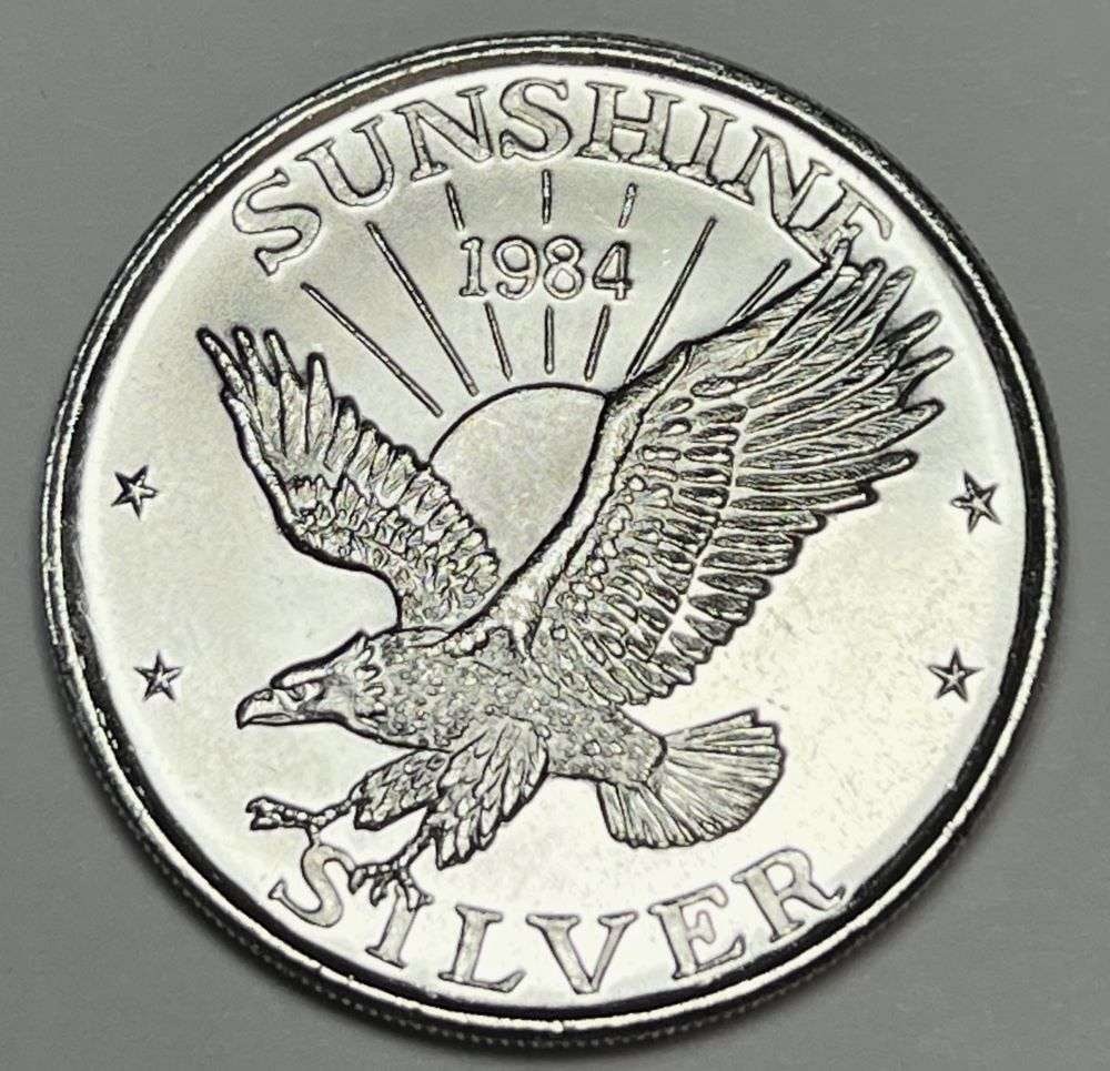 1984 Sunshine Mining Eagle 1 ozt .999 Silver (1 of 2)