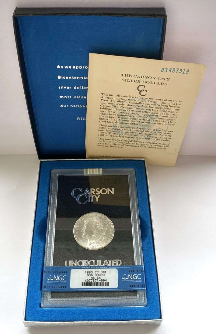1883-CC Morgan Silver Dollar GSA NGC MS64: Winner shall receive the exact coin shown here. (RR/EBB)