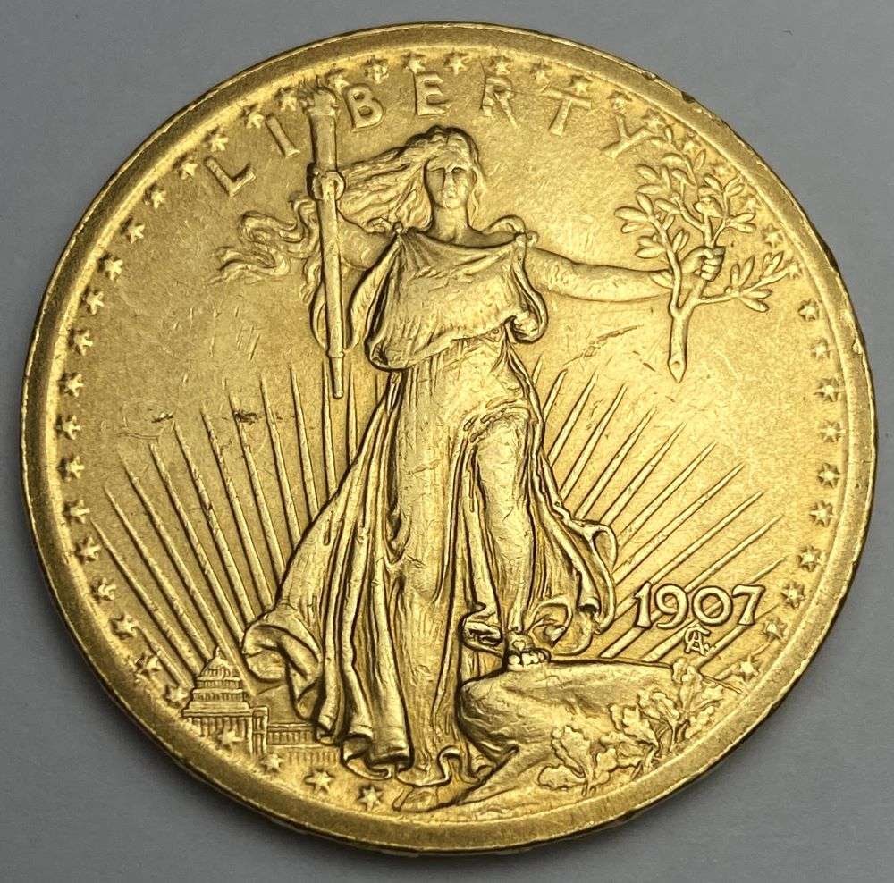 Last Minute! Better Date 1907 Gold $20 Saint Gaudens MS64 Details (1 of 2)