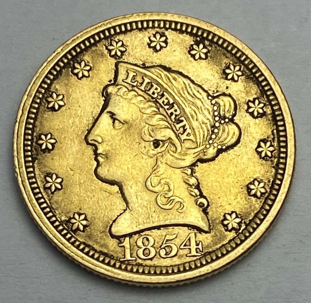 1854 Gold $2.50 Liberty Head MS63 Details (1 of 2)