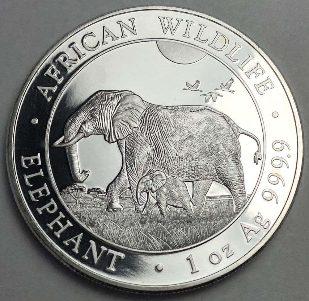 2022 Somali Republic 100 Shillings African Wildlife "Elephant" Proof 1 ozt .9999 Silver: Winner shall receive (1) coin precisely resembling the one shown here. (RR/B)