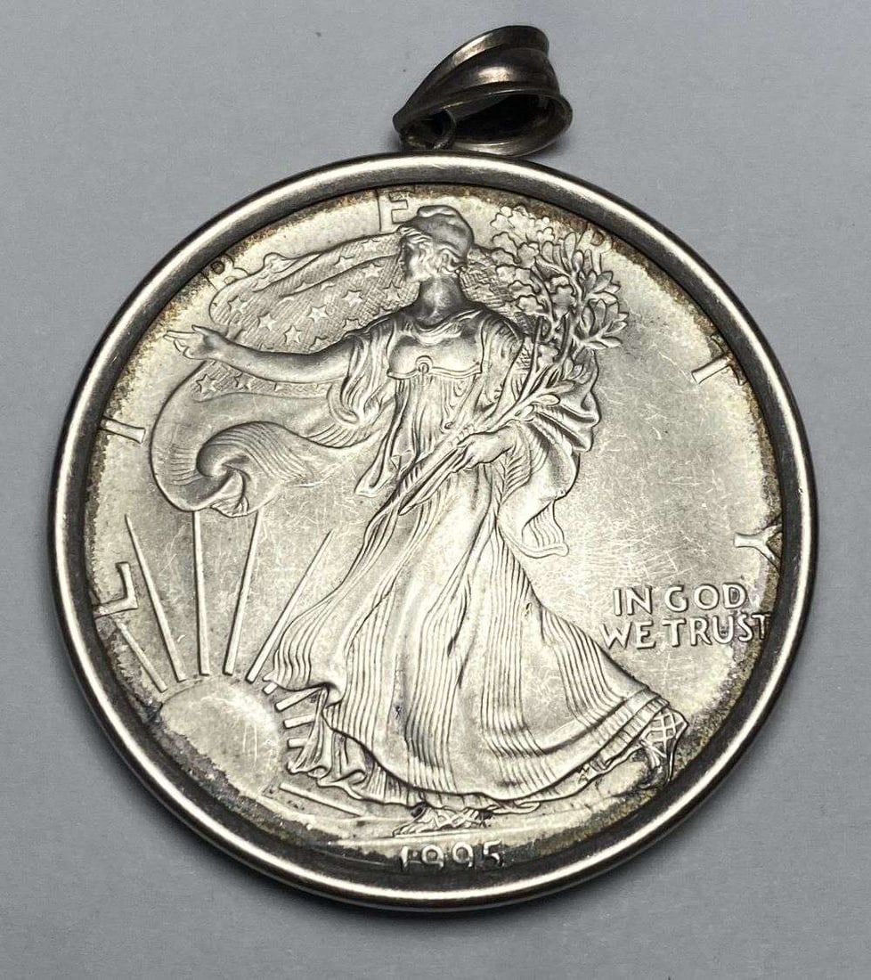 1995 American Silver Eagle W/ Sterling Bezel (1 of 3)