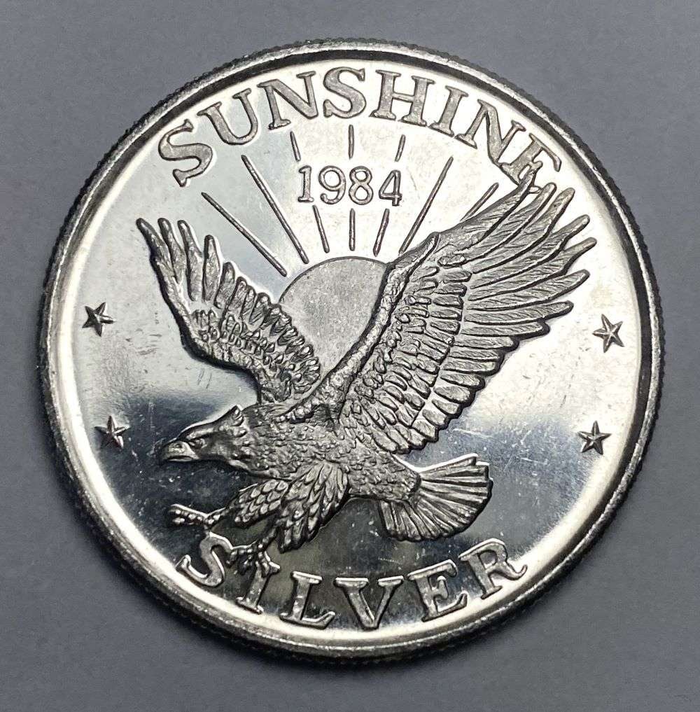 1984 Sunshine Mining Eagle 1 ozt .999 Silver (1 of 2)