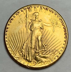 1926 Gold $20 Saint Gaudens MS63 Details