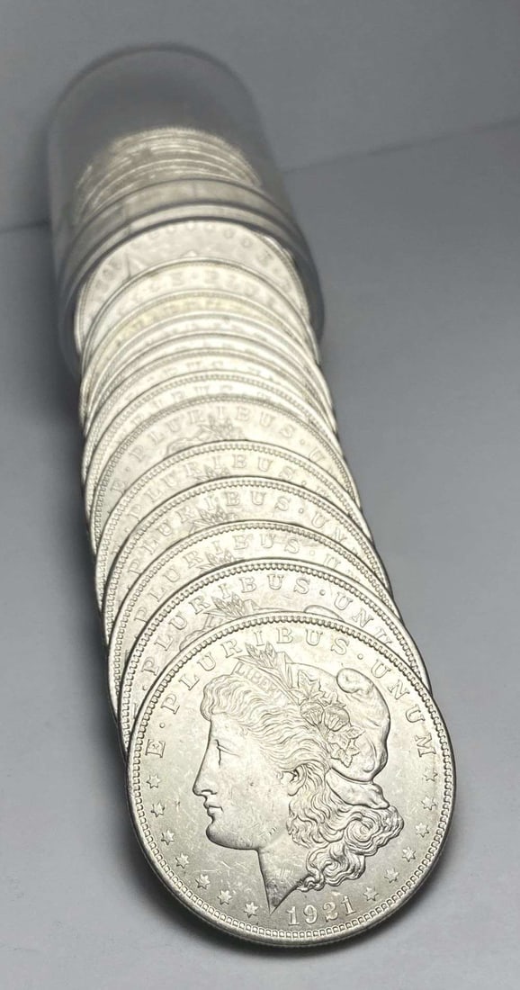Roll (20-coins) Old Time Grandpa Fresh 1921 Morgan Silver Dollars BU (1 of 3)