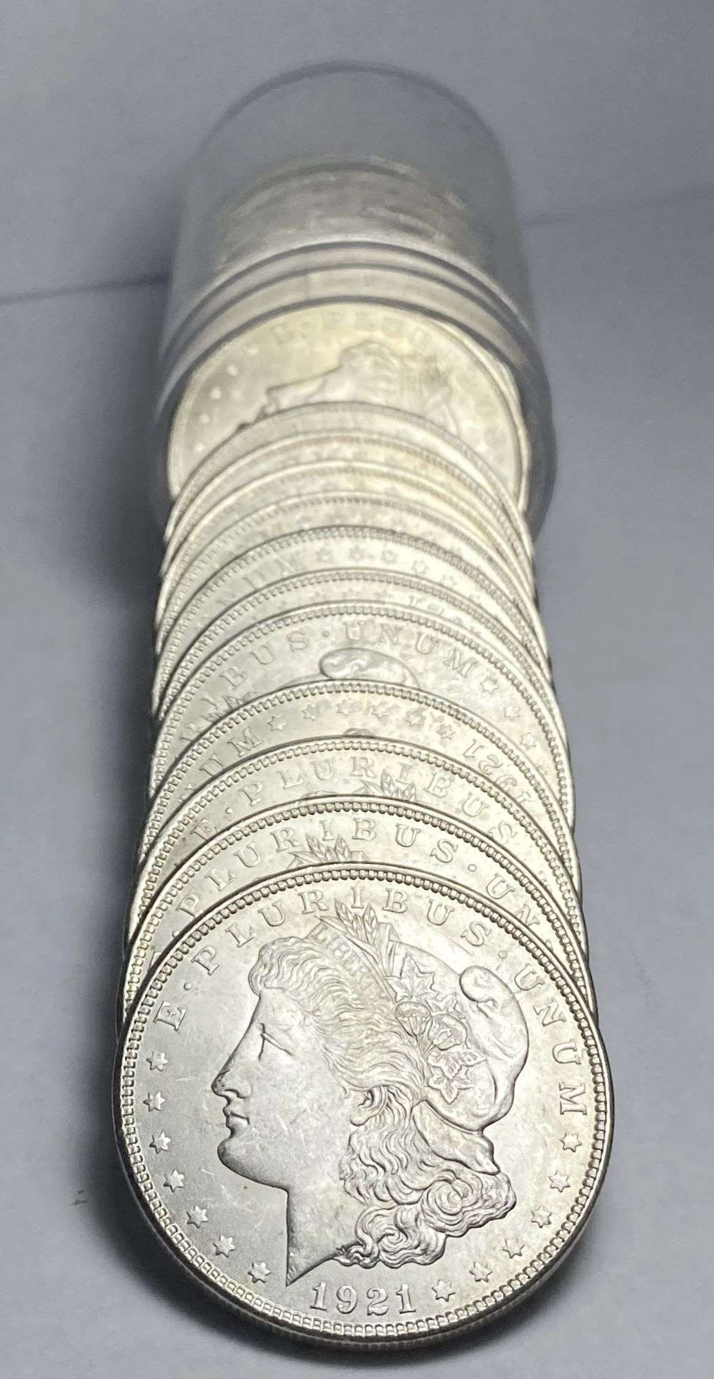 Roll (20-coins) Old Time Grandpa Fresh 1921 Morgan Silver Dollars BU (1 of 3)