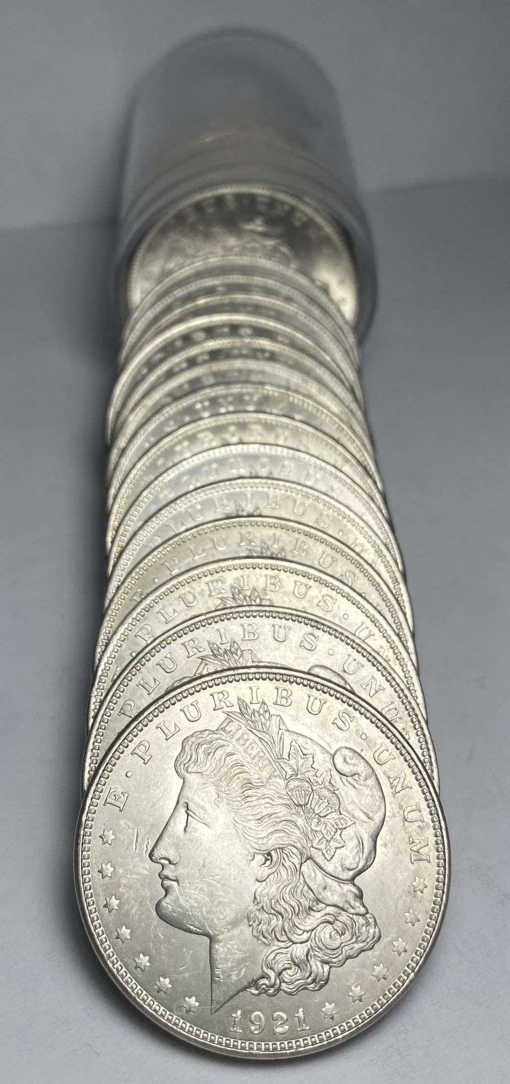 Roll (20-coins) Old Time Grandpa Fresh 1921 Morgan Silver Dollars BU (1 of 3)