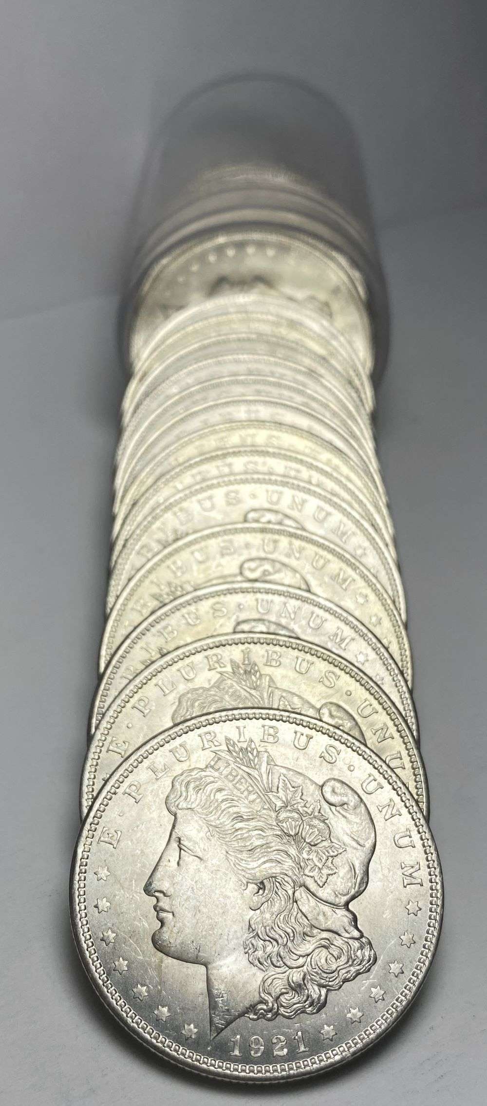 Roll (20-coins) Old Time Grandpa Fresh 1921 Morgan Silver Dollars BU (1 of 3)