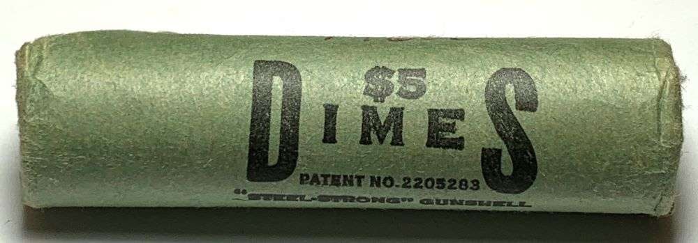 Bank Wrapped Roll (50) 1960-D Roosevelt 90% Silver Dimes Choice BU (1 of 4)