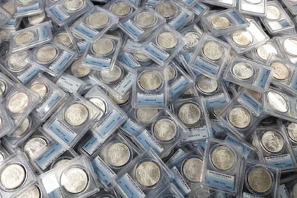 (100) Mixed Date & MM PCGS MS64 Morgan Silver Dollars