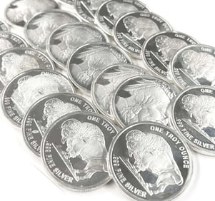 (100-coins) Buffalo .999 Silver 1 ozt Rounds