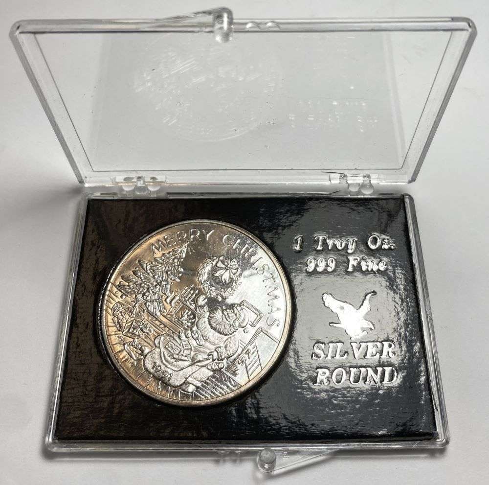 1991 Merry Christmas For Someone Special Proof 1 ozt .999 Silver: Winner shall receive the exact coin shown here. (CD/B)