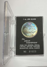 Toned The Great Northwest 1 ozt .999 Silver Trade Unit
