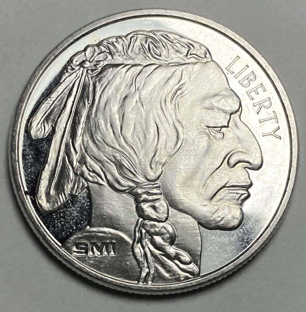 SMI Buffalo 1 ozt .999 Silver: Winner shall receive (1) coin precisely resembling the one shown here. (CD/B)